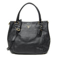 Prada Convertible Tote Black Vitello Dyno