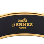Hermes Enamel Bangle Black Gold Bracelet — view 3