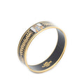 Hermes Enamel Bangle Black Gold Bracelet