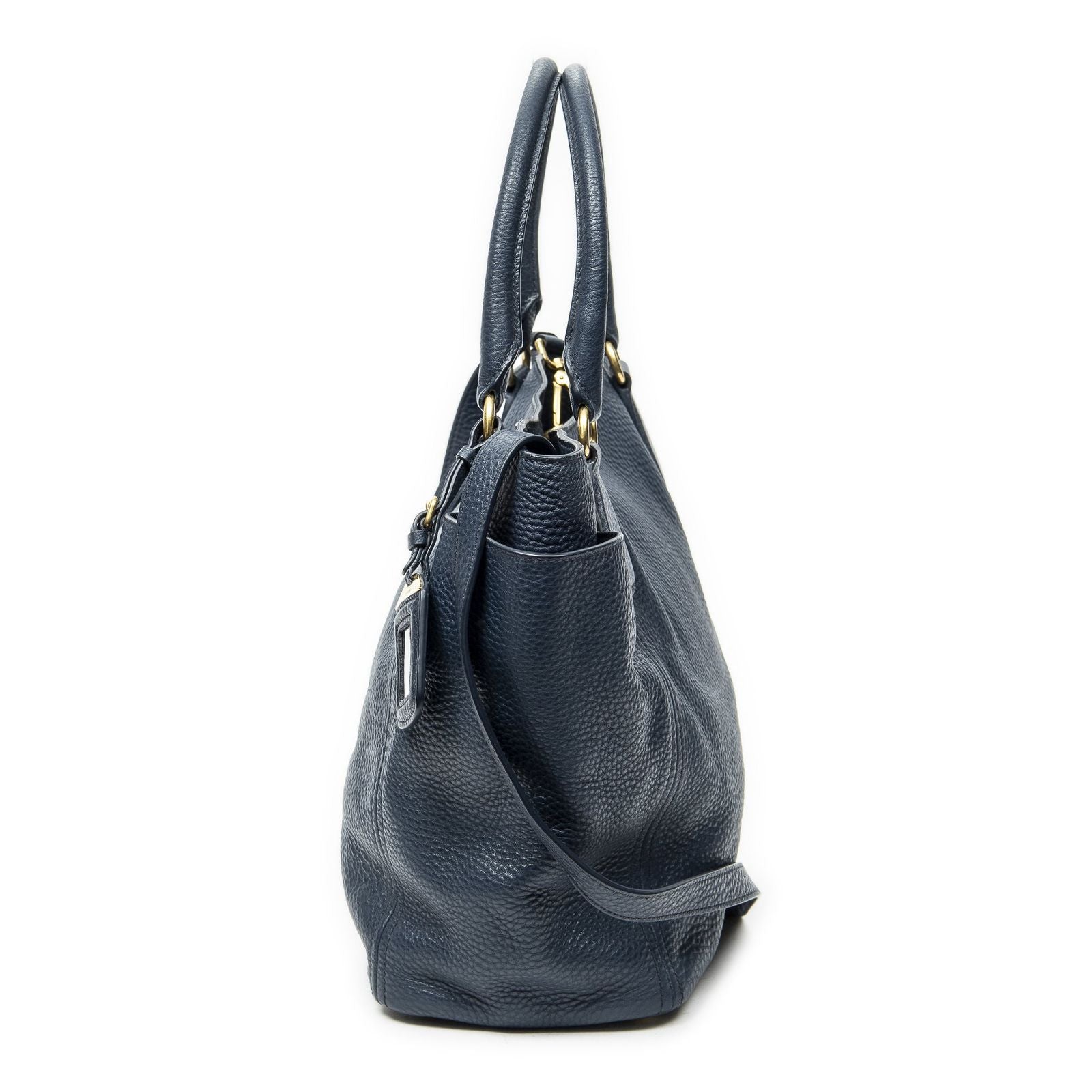 Prada Side Pocket Tote Navy — view 3