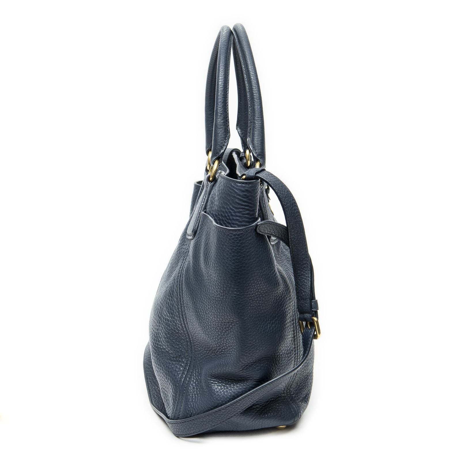 Prada Side Pocket Tote Navy — view 4