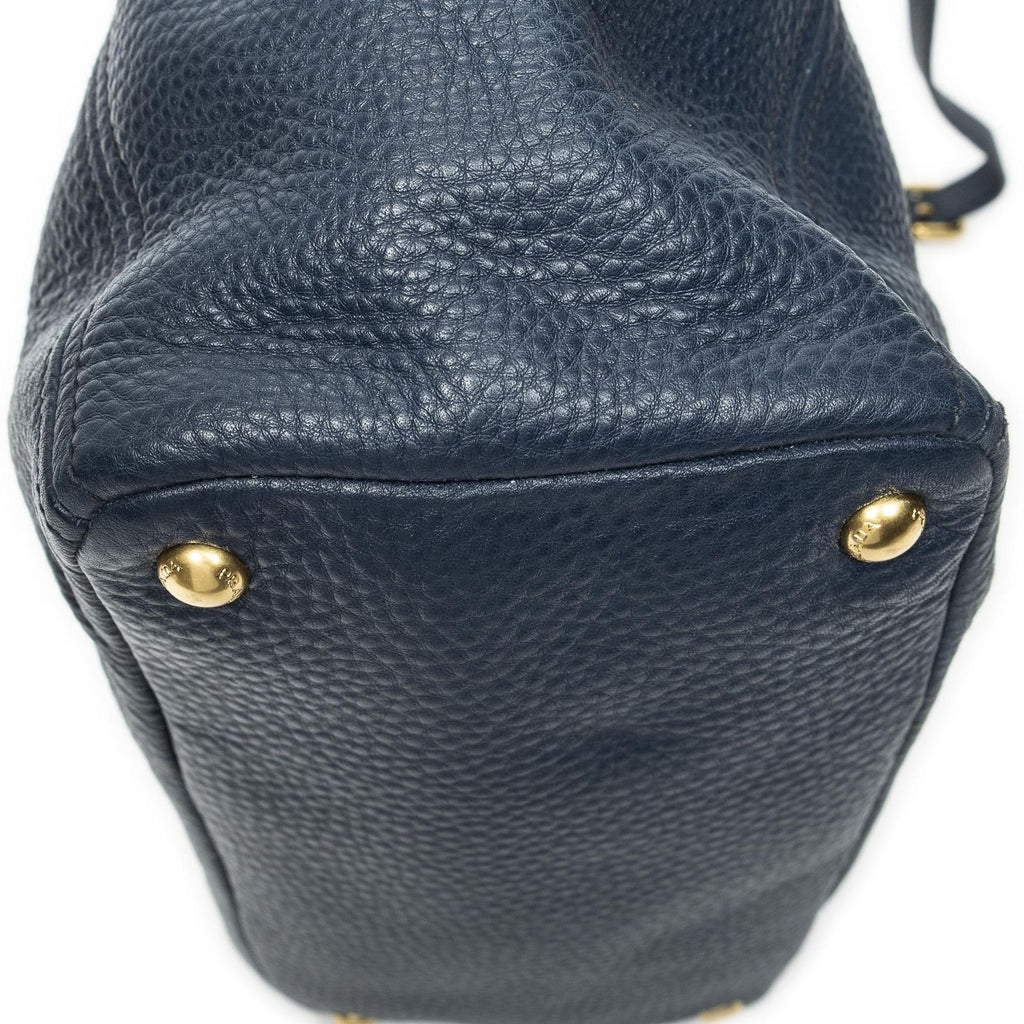 Prada Side Pocket Tote Navy — view 8