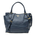 Prada Side Pocket Tote Navy