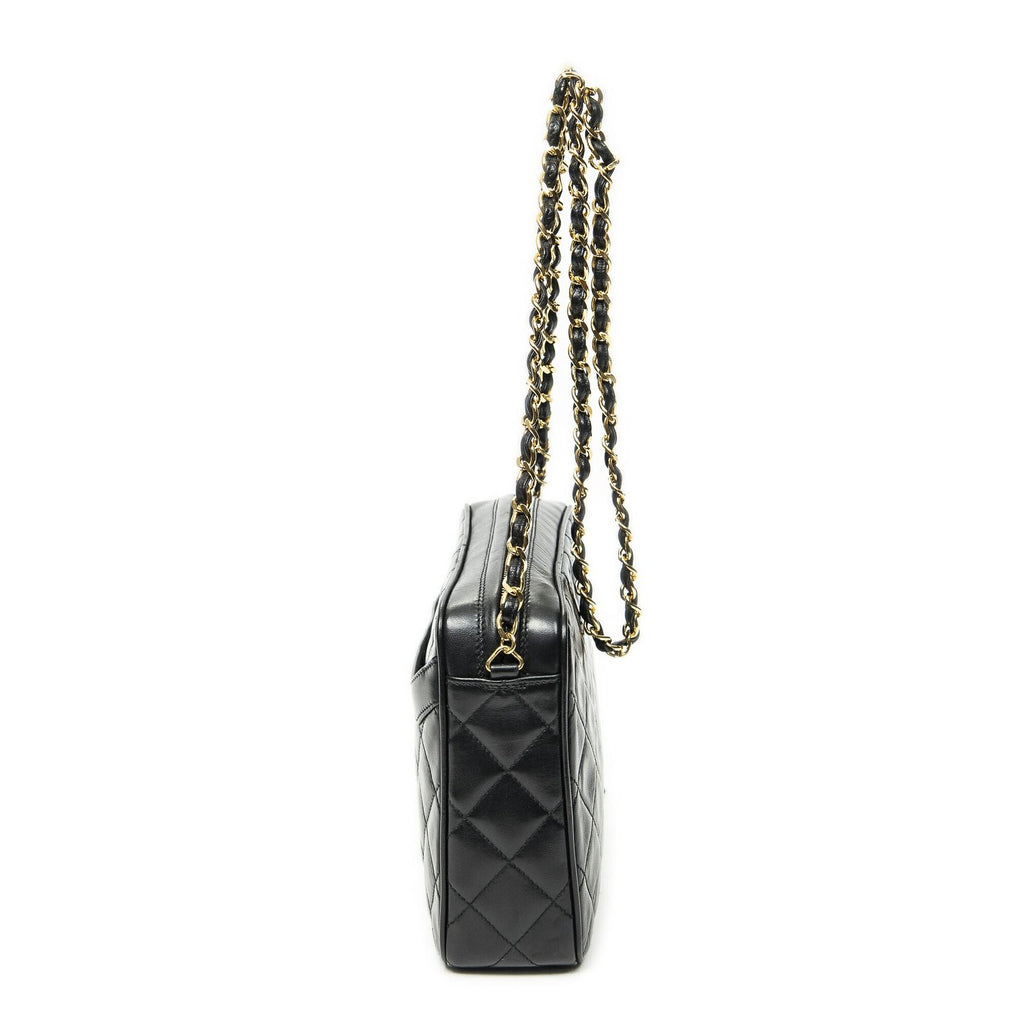 Chanel CC Tassel Camera Bag Black Quilted Lambskin Leather — view 3