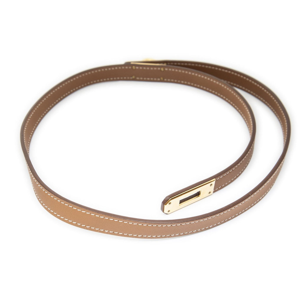 Hermes Kelly Choker Necklace Brown Leather — view 2