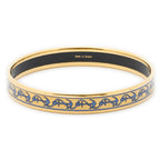 Hermes Enamel Bangle Blue Gold Anchor Motifa Bracelet — view 3