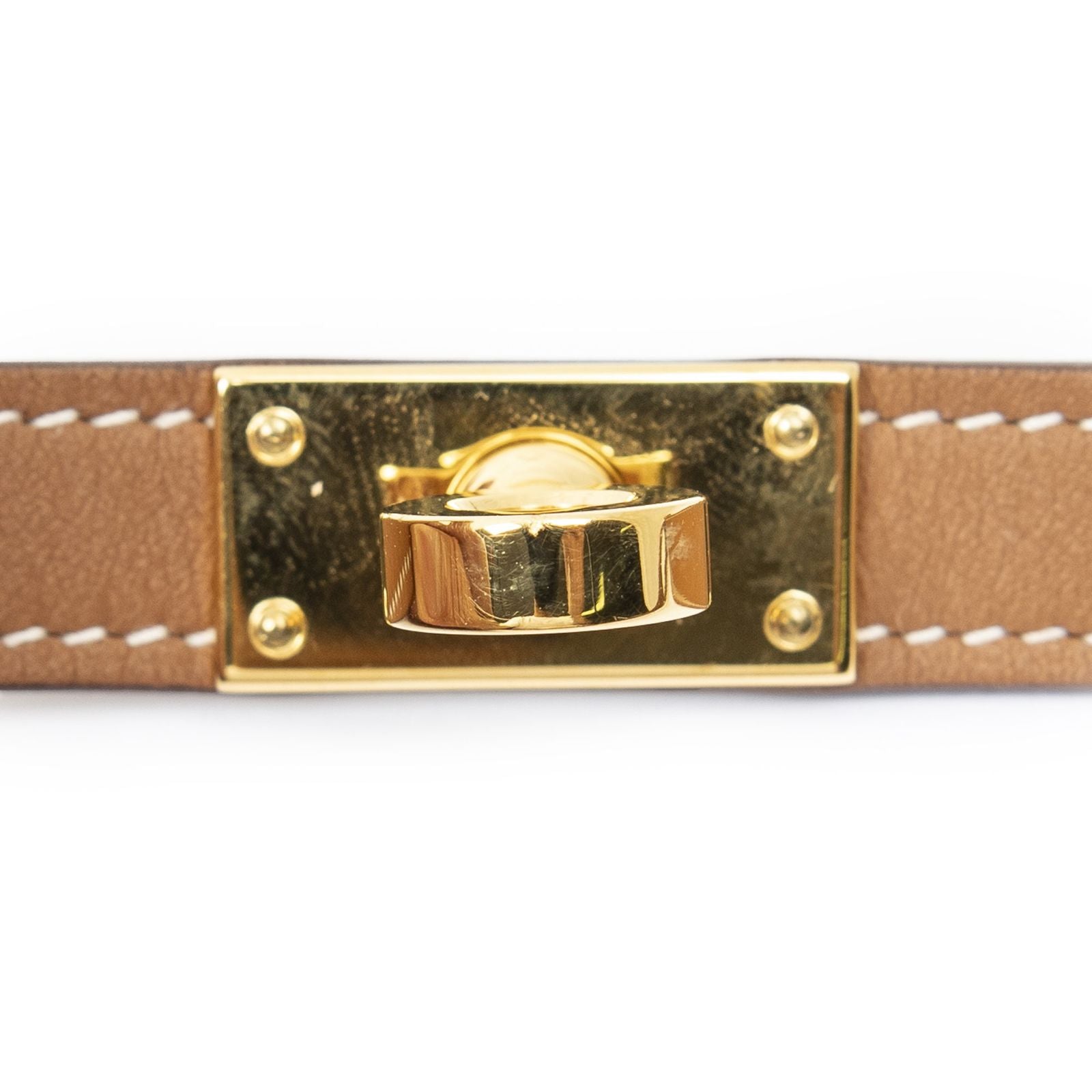 Hermes Kelly Choker Necklace Brown Leather — view 3