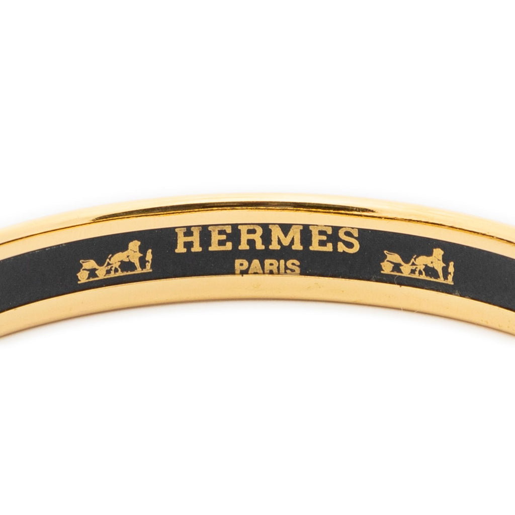 Hermes Enamel Bangle Blue Gold Anchor Motifa Bracelet — view 4