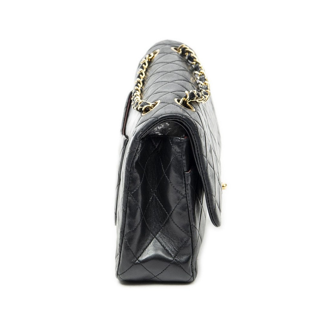 Chanel Quilted Double Flap Black Lambskin Leather — view 4