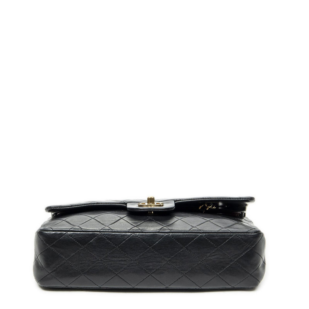 Chanel Quilted Double Flap Black Lambskin Leather — view 6