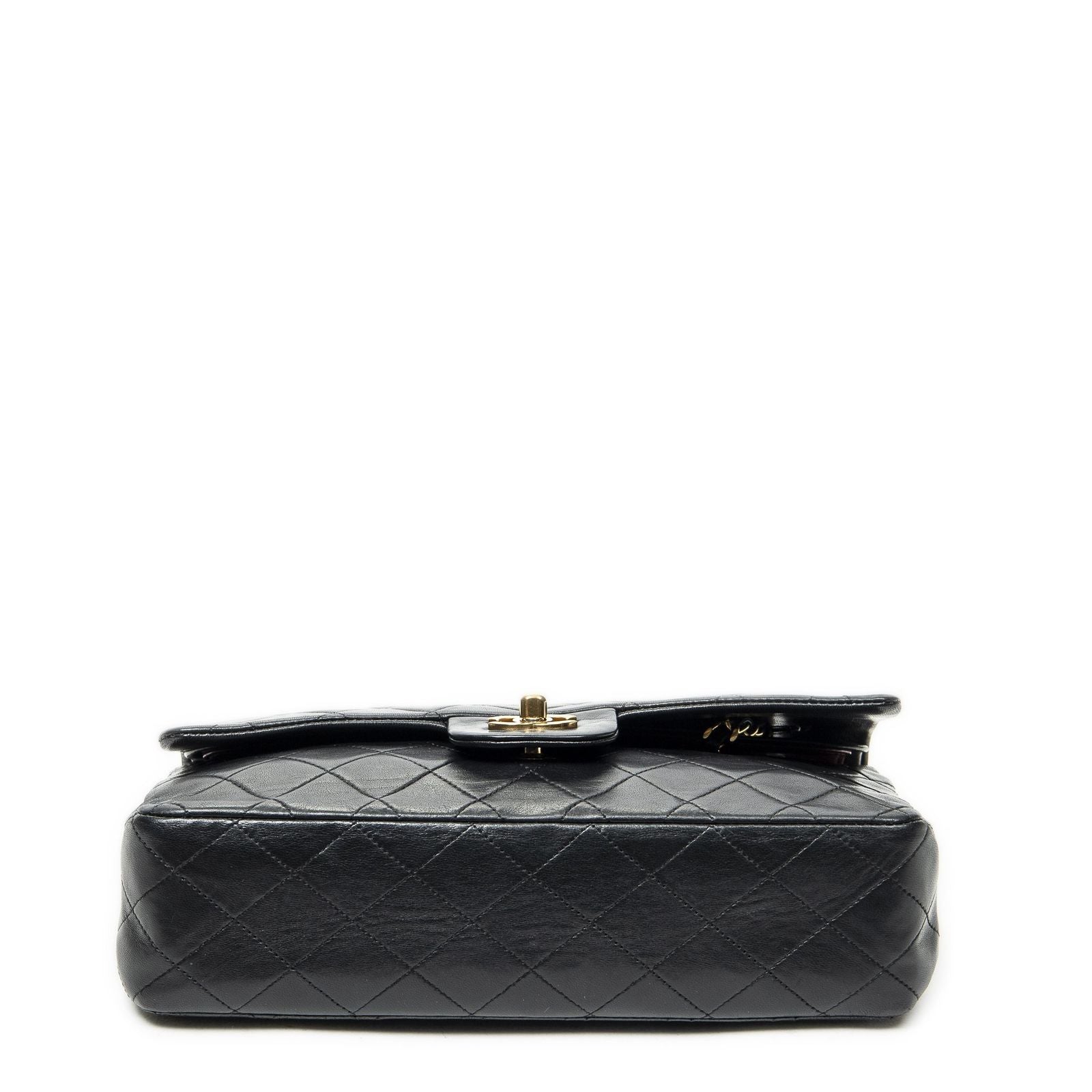 Chanel Quilted Double Flap Black Lambskin Leather — view 6