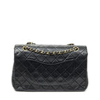 Chanel Quilted Double Flap Black Lambskin Leather — view 5