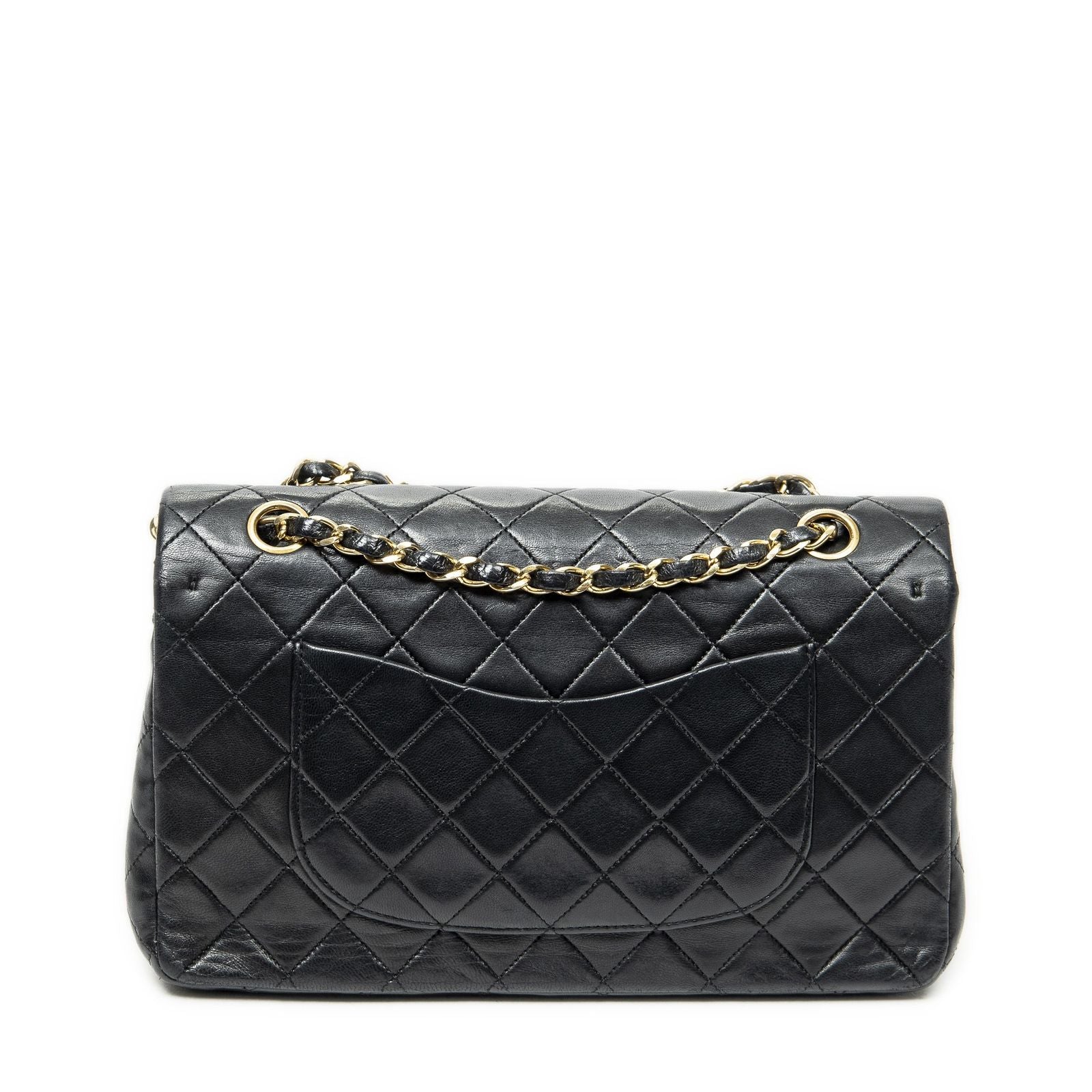 Chanel Quilted Double Flap Black Lambskin Leather — view 5