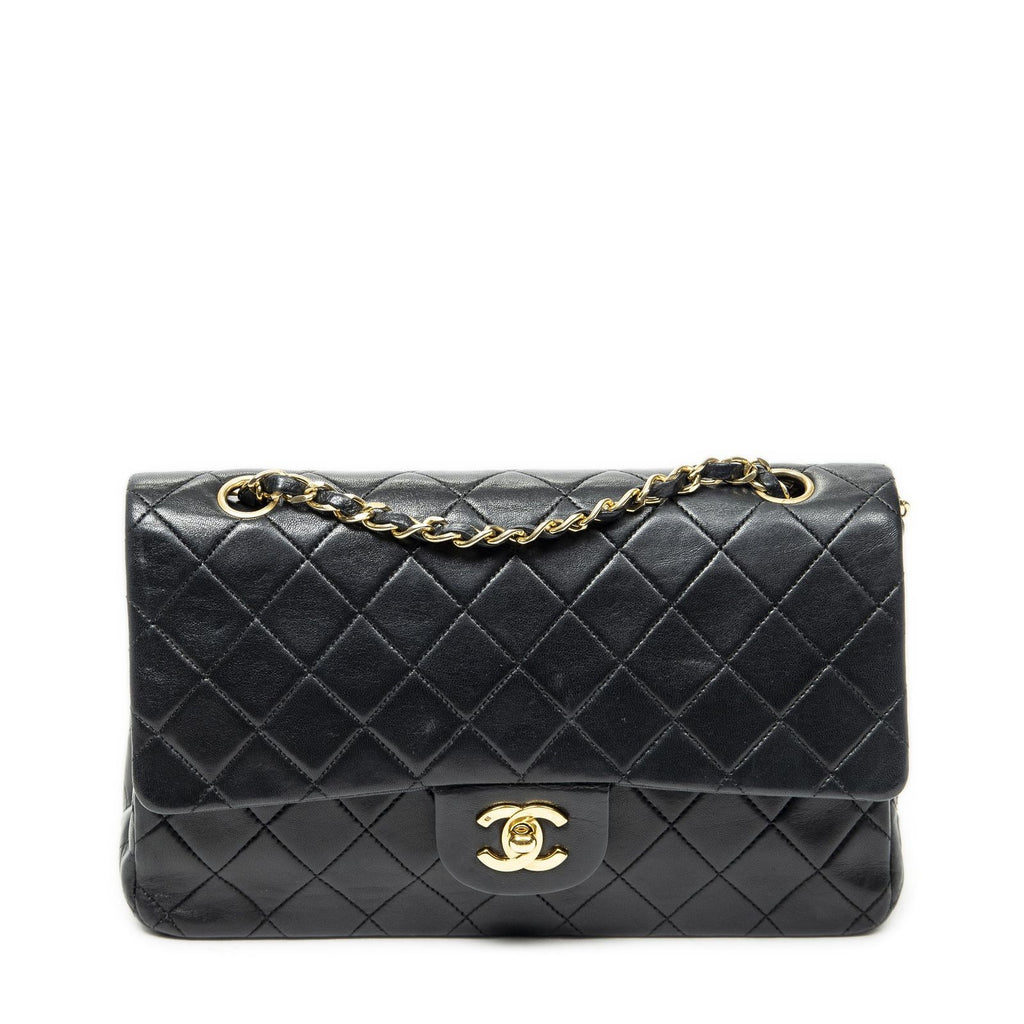 Chanel Quilted Double Flap Black Lambskin Leather
