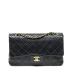 Chanel Quilted Double Flap Black Lambskin Leather