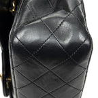 Chanel Quilted Double Flap Black Lambskin Leather — view 8