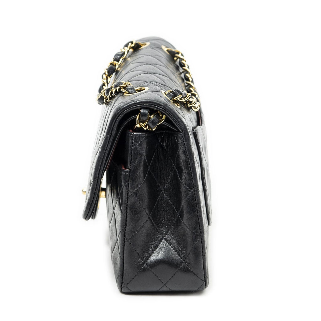 Chanel Quilted Double Flap Black Lambskin Leather — view 3