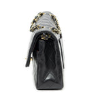 Chanel Quilted Double Flap Black Lambskin Leather — view 3