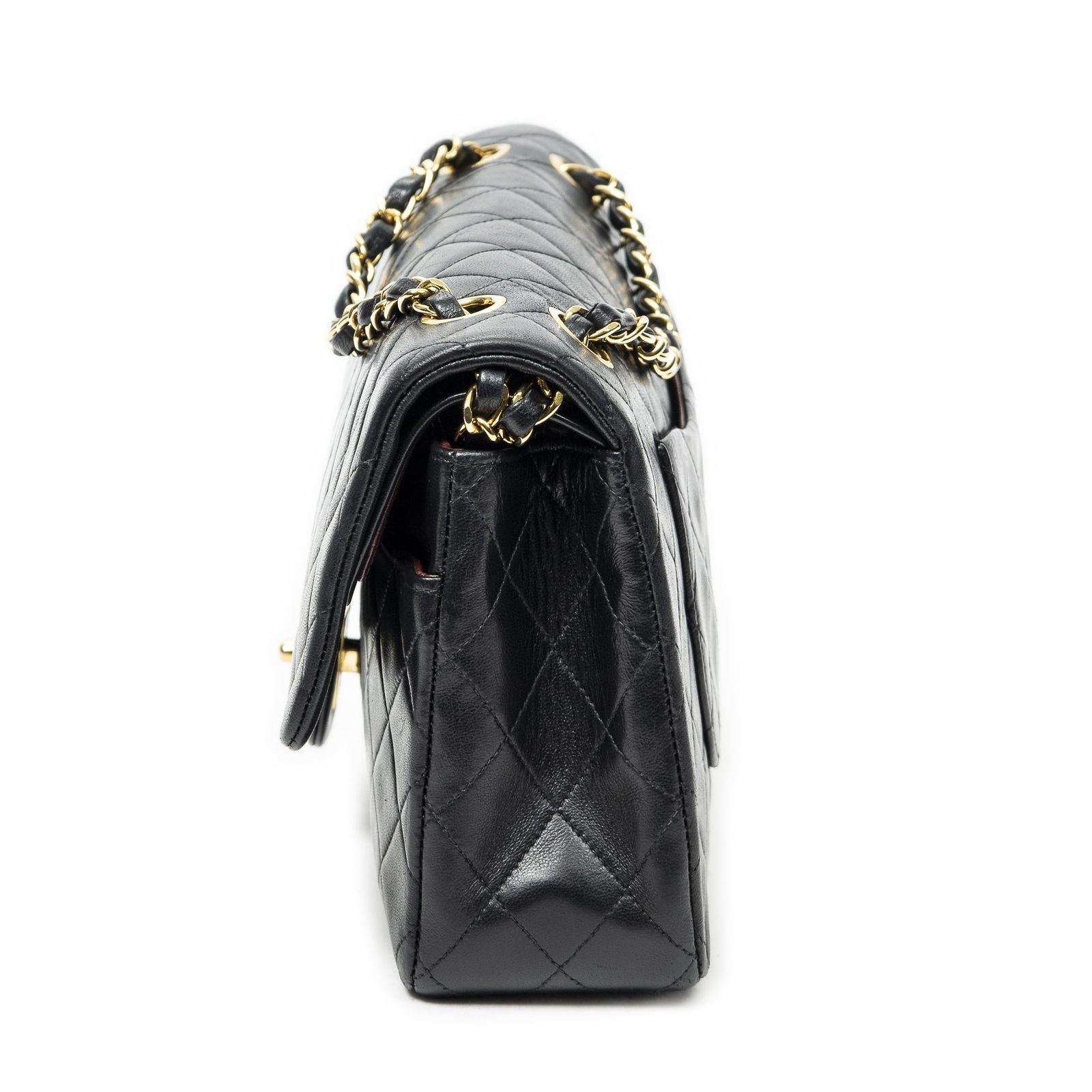 Chanel Quilted Double Flap Black Lambskin Leather — view 3