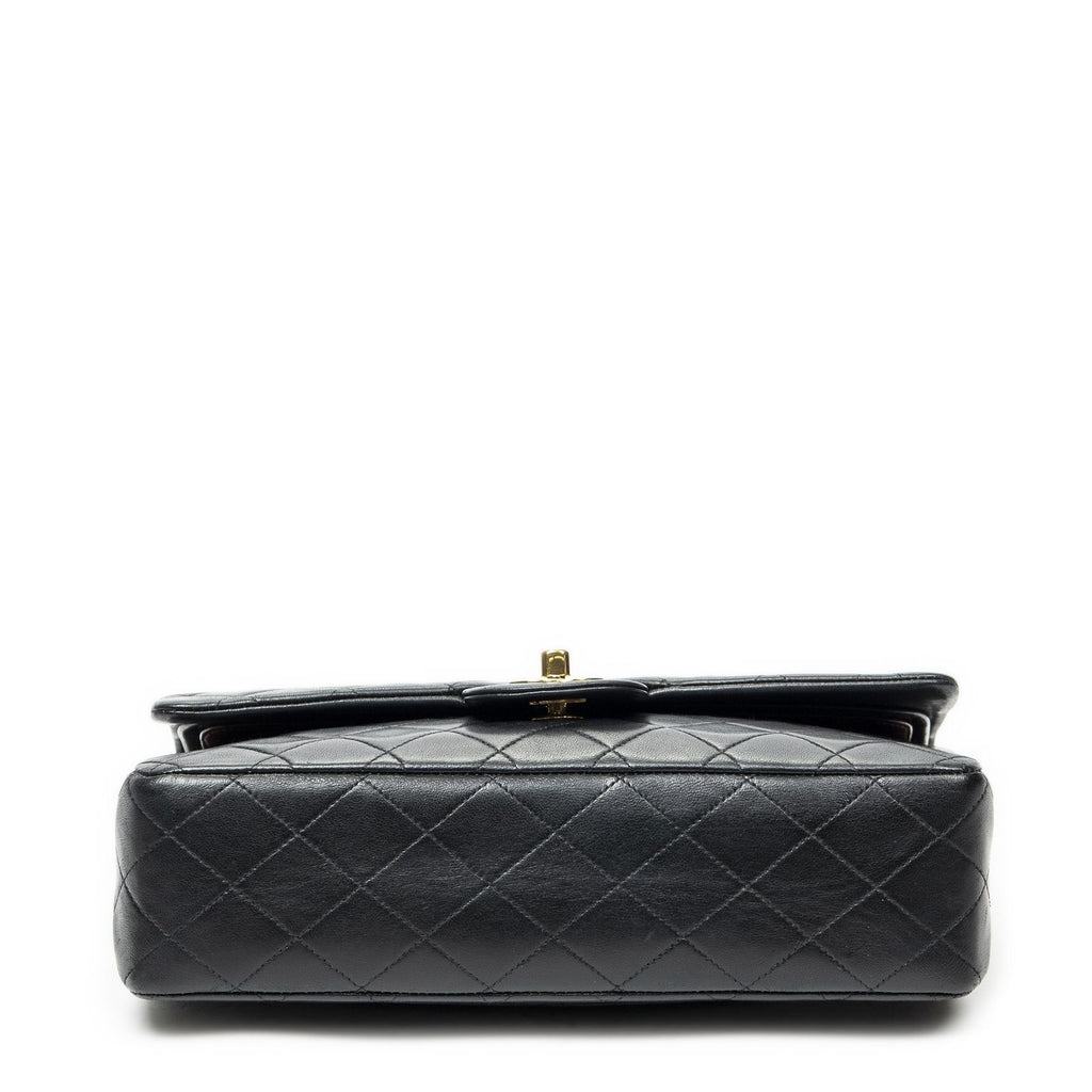 Chanel Quilted Double Flap Black Lambskin Leather — view 6