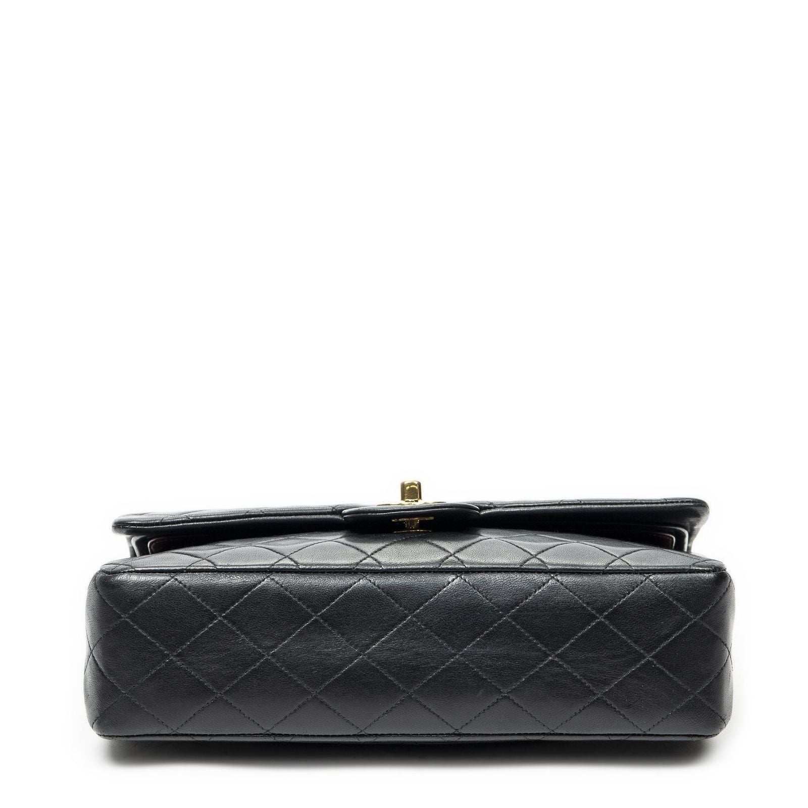 Chanel Quilted Double Flap Black Lambskin Leather — view 6
