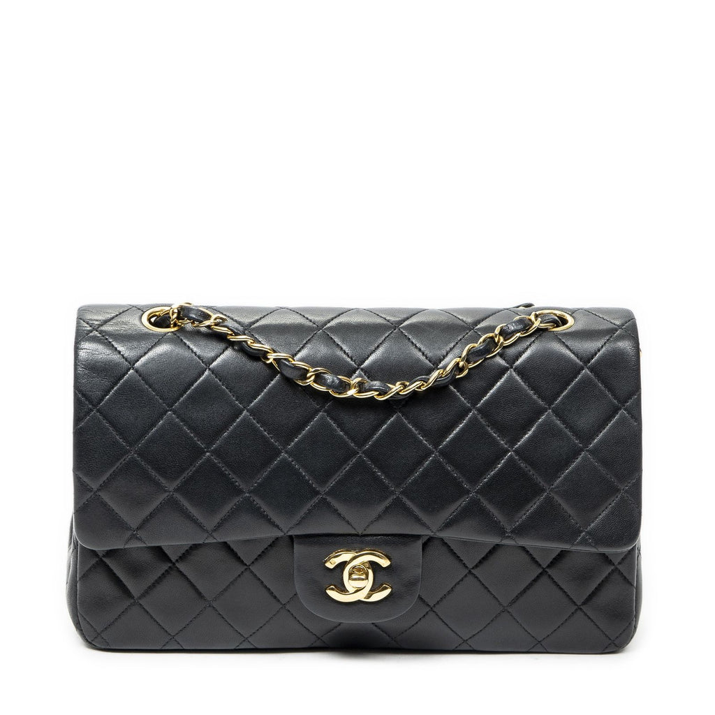 Chanel Quilted Double Flap Black Lambskin Leather