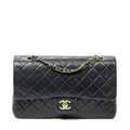 Chanel Quilted Double Flap Black Lambskin Leather