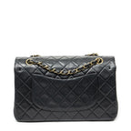 Chanel Quilted Double Flap Black Lambskin Leather — view 5