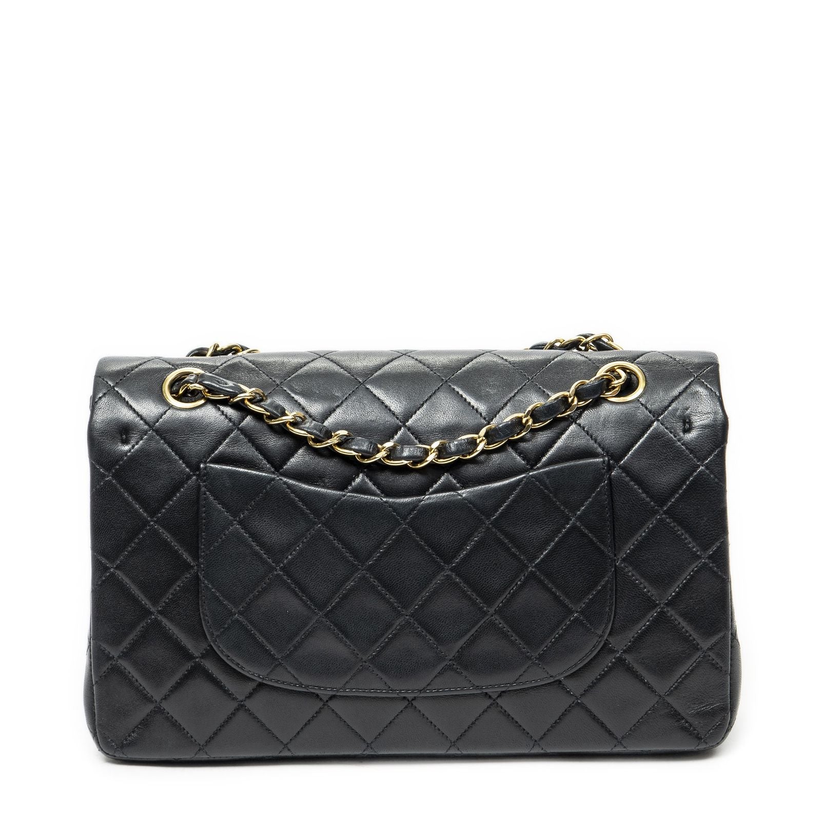 Chanel Quilted Double Flap Black Lambskin Leather — view 5