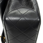 Chanel Quilted Double Flap Black Lambskin Leather — view 8
