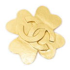Chanel CC Clover Brooch Gold Plated