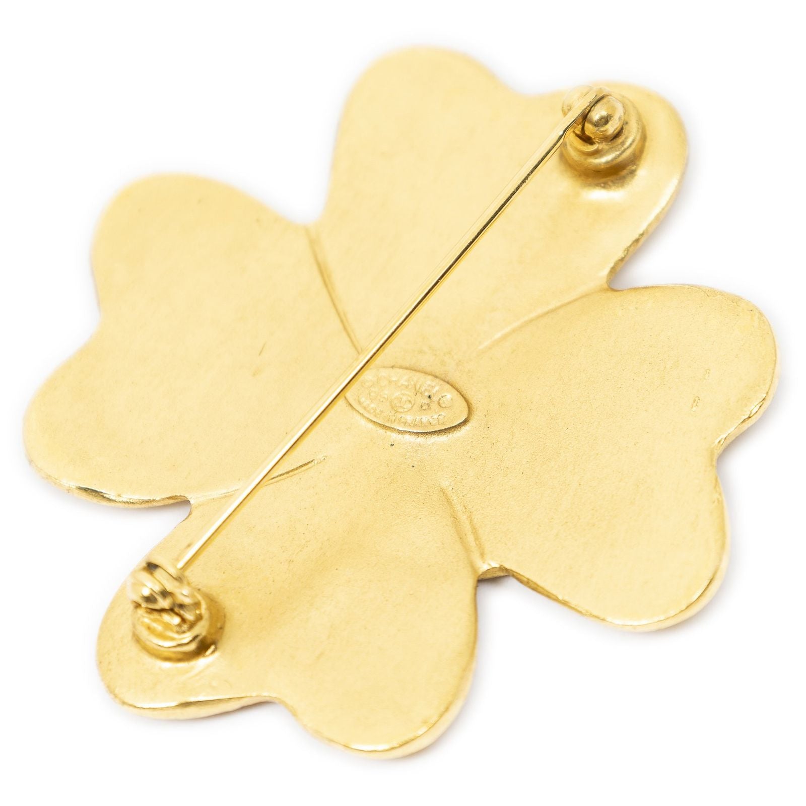 Chanel CC Clover Brooch Gold Plated — view 2