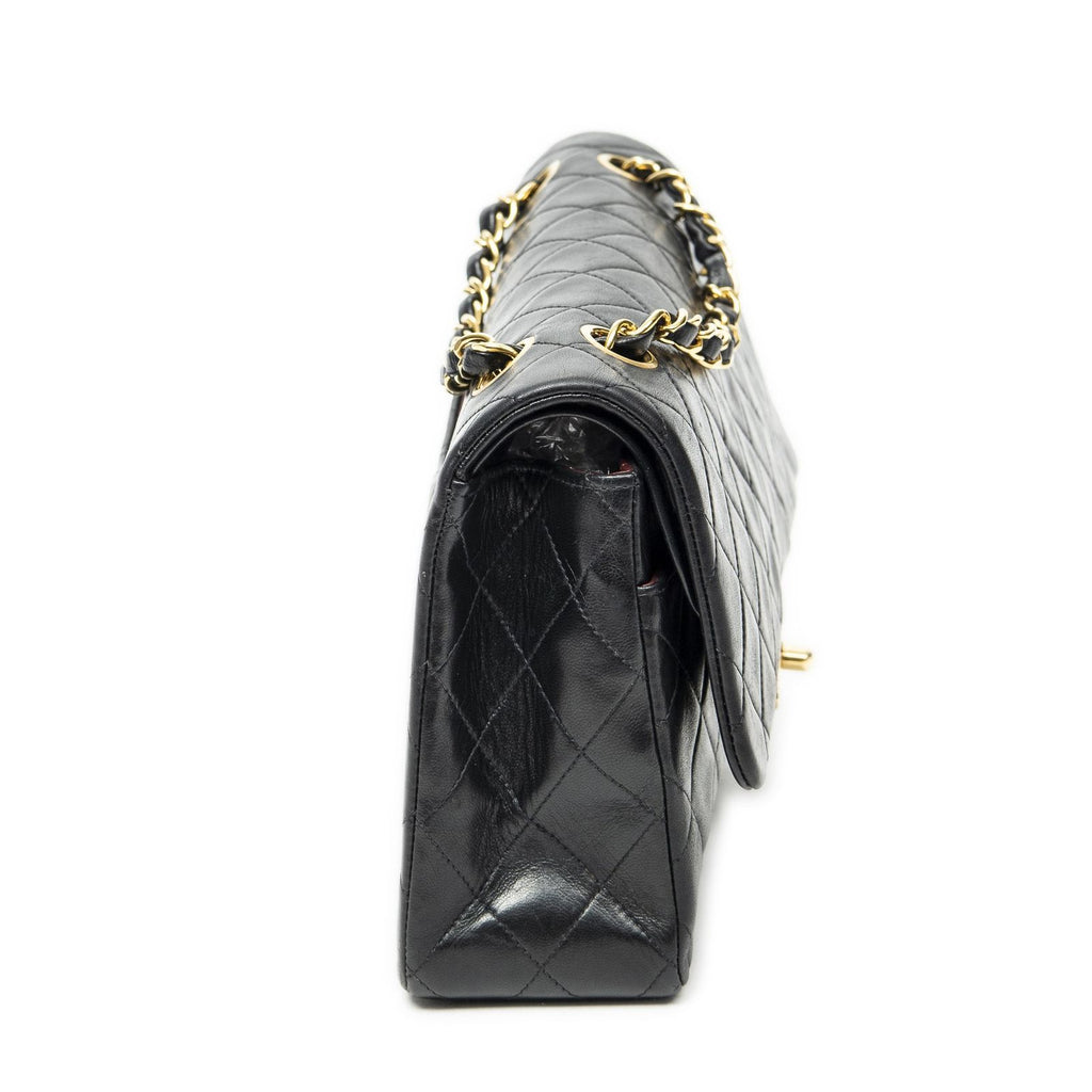 Chanel Quilted Double Flap Black Lambskin Leather — view 4