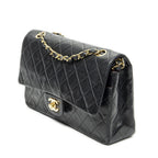 Chanel Quilted Double Flap Black Lambskin Leather — view 2