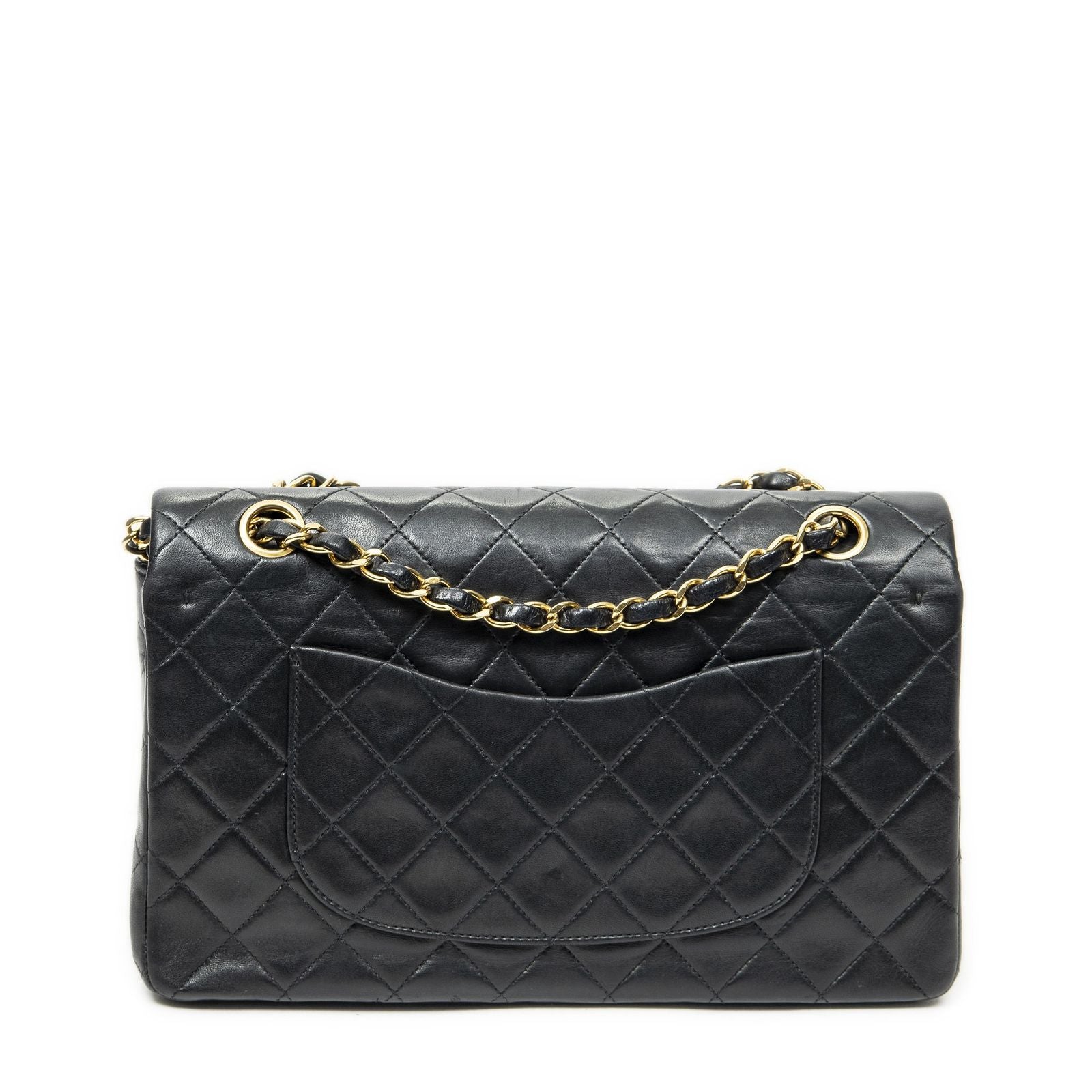 Chanel Quilted Double Flap Black Lambskin Leather — view 5