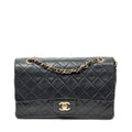 Chanel Quilted Double Flap Black Lambskin Leather