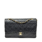 Chanel Quilted Double Flap Black Lambskin Leather
