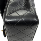 Chanel Quilted Double Flap Black Lambskin Leather — view 8
