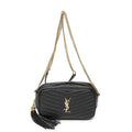 Saint Laurent Mini Lou Camera Bag Black Matelasse Gray Dollar Leather