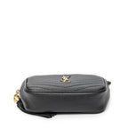 Saint Laurent Mini Lou Camera Bag Black Matelasse Gray Dollar Leather — view 6