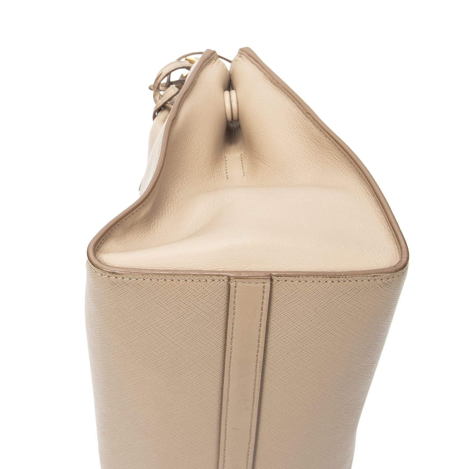 Prada Small Paradigme Tote Beige Saffiano Leather — view 8