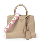 Prada Small Paradigme Tote Beige Saffiano Leather