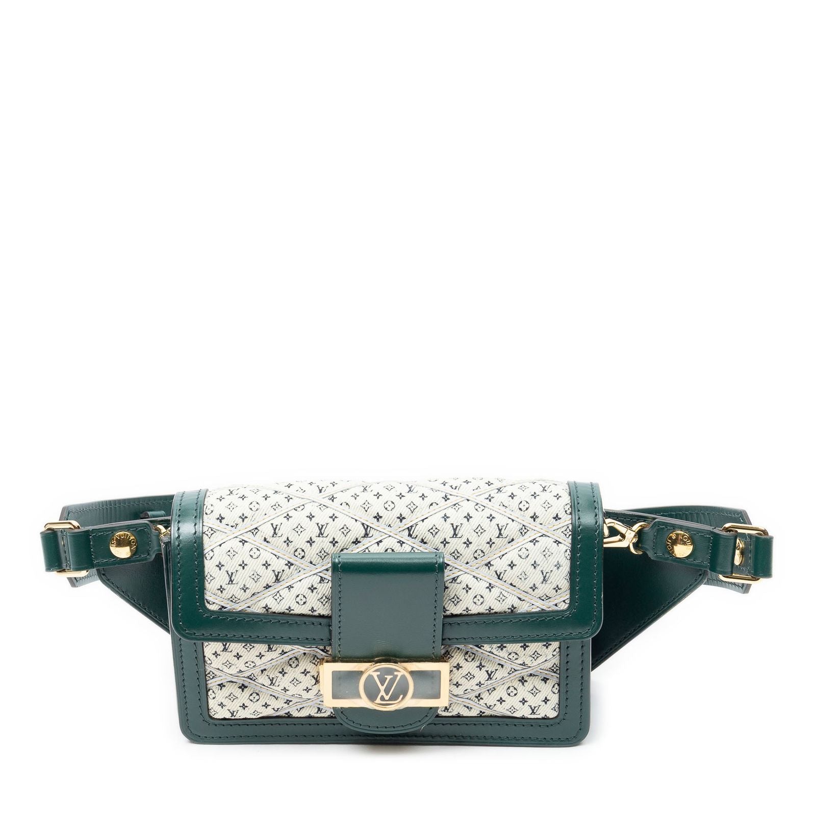 Louis Vuitton Dauphine Bumbag Green GG Denim Canvas Belt