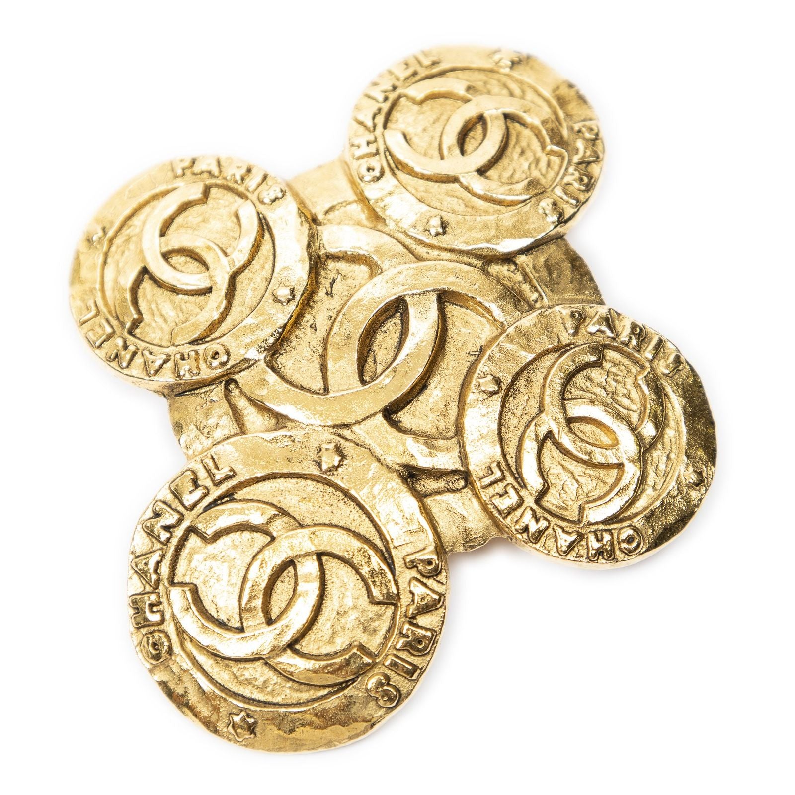 Chanel CC Coins Cross Brooch