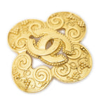 Chanel CC Cross Brooch Gold Plated