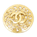 Chanel CC Logo Roundbro Brooch