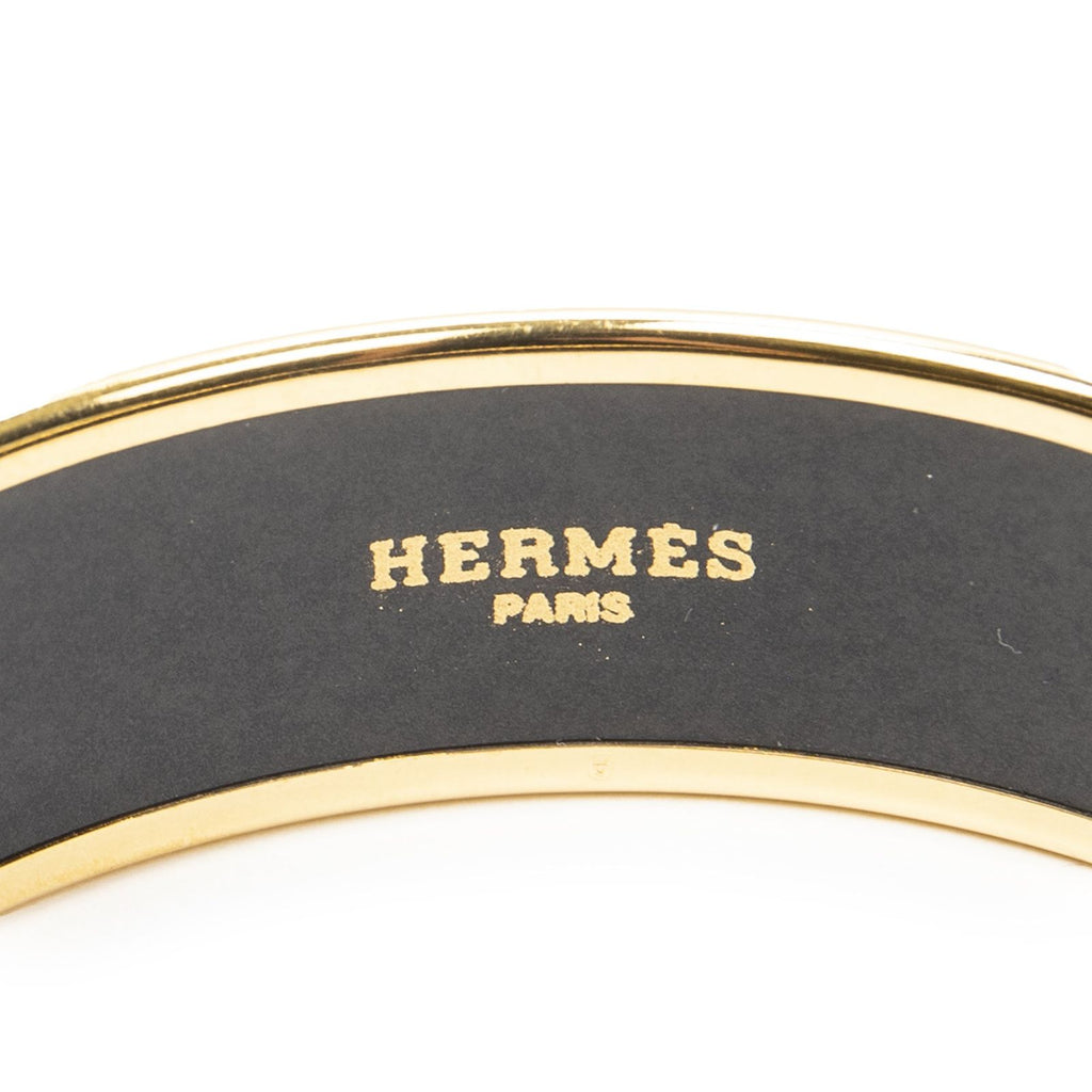 Hermes Enamel Bangle Blue Plating Bracelet — view 4