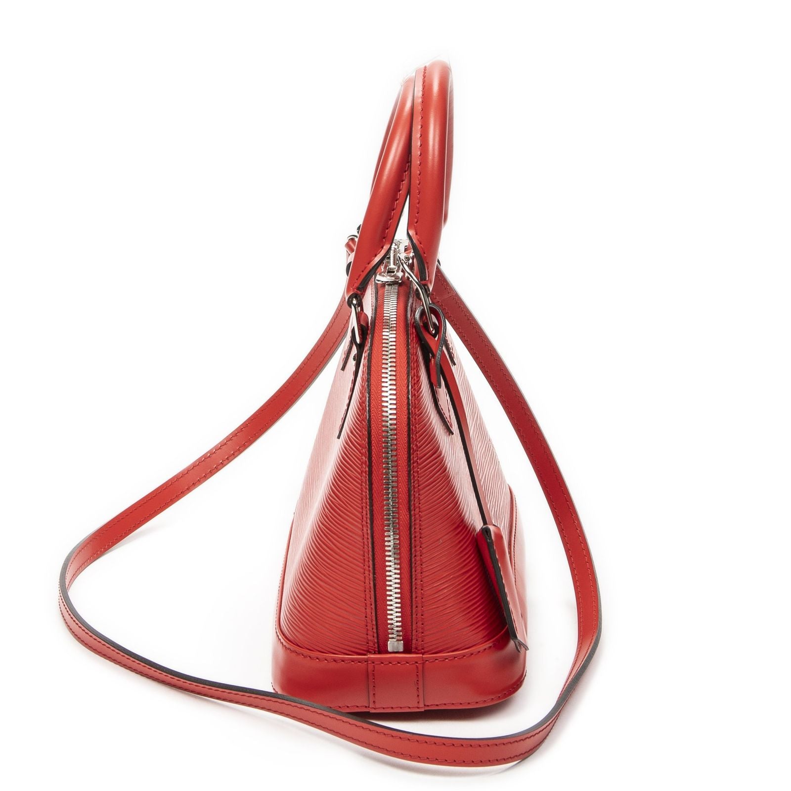 Louis Vuitton Alma Red Epi Handbag — view 4