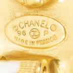 Chanel CC Clover Dangle Clip on Earrings Gold Plated — view 3