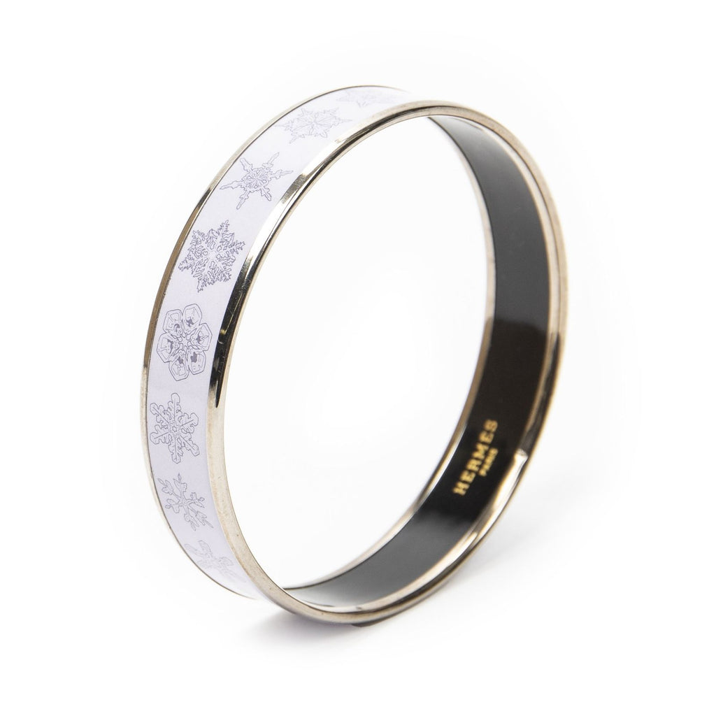 Hermes Enamel Bangle Lilacsilver Plating Bracelet